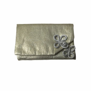 Gold Fabric Clutch Frog Closure